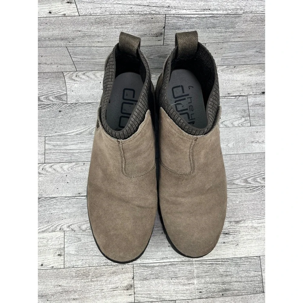 Hey Dude Scott Suede Fossil Men Chelsea‎ Boots Size 10 Slip On Brown 112384962